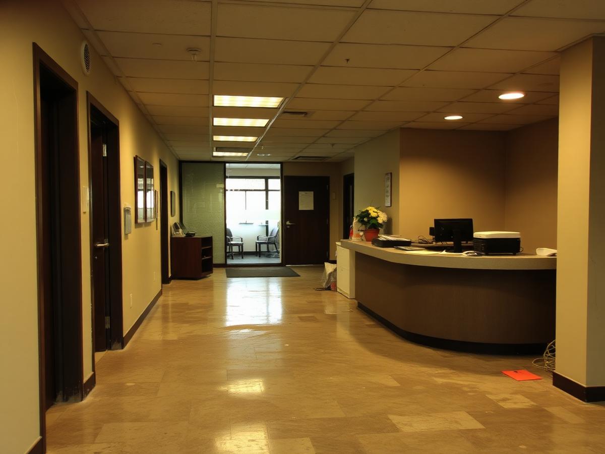 Lobby before professional cleaning
